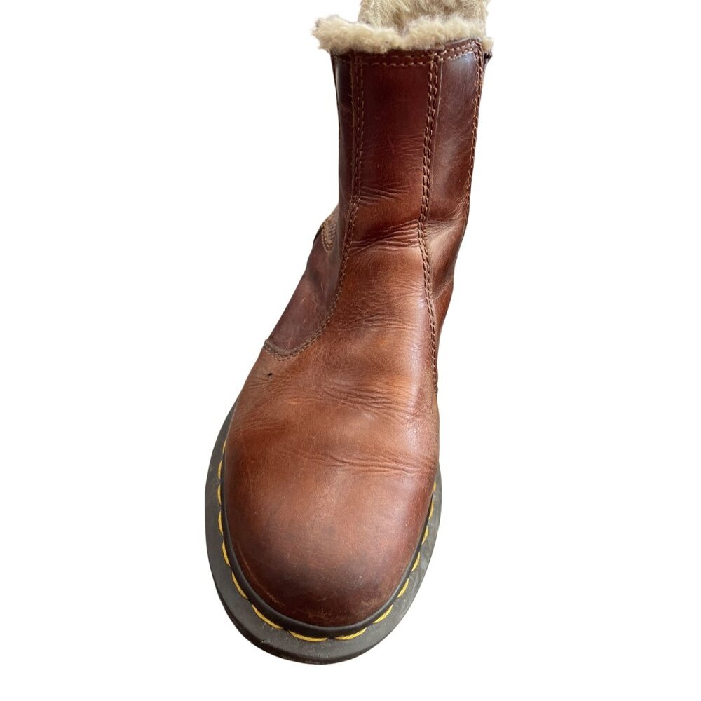 Dr. Martens Leonore Brown Leather Fur-Lined Chelsea Boots SIze 7 SKU 8905 - Picture 11 of 16